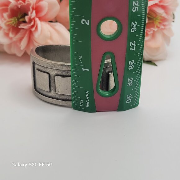 Vintage Aitkens Pewter Napkin Rings Geometric Tableware Set of Four 4 - Picture 11 of 11